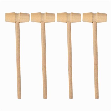 4 Pièces Mini Marteau en Bois pour Enfants