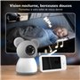 SIMBAILAI 2K 5" Babyphone Caméra Bebe avec Application Telephone,Rotation à 360°,Visiophone avec Alertes Intelligentes,Vision No