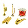 CENPEK Instrument de Musique Miniature Lot de 5 Tambours Musique Saxophone trompettes Taille M pour décoration de Maison de poup