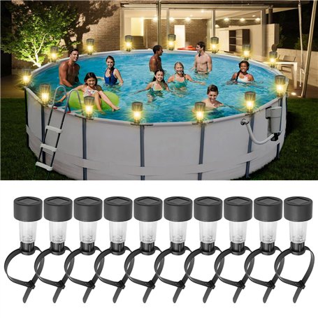 BORDEAG 10 Pièces Lampes Solaires De Bassin