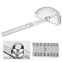 Smandy Règle de rapporteur 180 degrés en Acier Inoxydable Angle Finder Rotary Règle de Mesure Outils de Travail du Bois pour mes