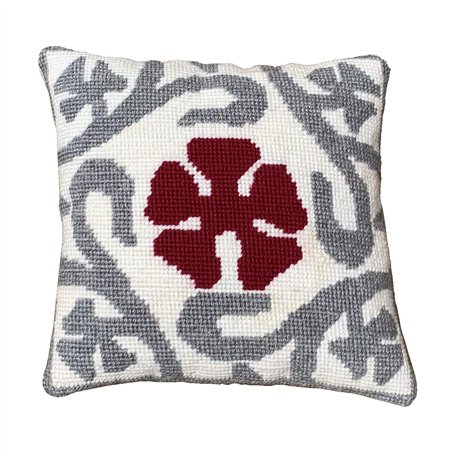 Kit de broderie pour coussin | Canevas imprimé 40 cm x 40 cm | Avec laine et aiguille de tapisserie | Motif Eixample Delicatela