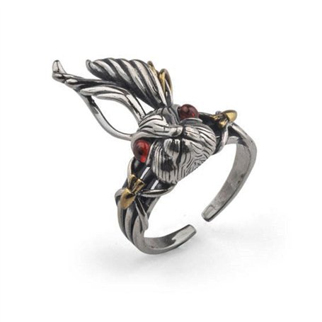 Auriselle Bague Homme Réglable Tête de Diable Vintage Viking Rétro Bague Ouverte Pouce Gothique Bijoux Cadeaux pour Homme Garçon