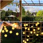 Guirlande Lumineuse Dolaire d'extérieur Résistante Aux Intempéries 8 m, 40 LED, Blanc Chaud, étanche IP65, 8 Modes, pour Jardin,