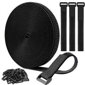 2cm X 10m Attaches De Câble Réutilisables Sangles (Avec 60 Boucles)