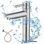 Reforung Robinet Salle Bain Robinet de Lavabo Eau Froide Uniquement Monocommande Mitigeur Lavabo en Acier Inoxydable 304 Robinet