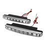 SANWAN Lot de 2 feux de circulation diurnes super lumineux 8 LED Blanc