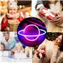 Wowlela Planet Neon Signs LED Enseigne Murale Au Néon, Suspendus Neon Lights Planet USB/Batterie Planète Lampe Neon Light pour E