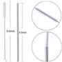 ZhaoCo Pailles en Acier Inoxydable, 8.5 Pouces Lot de 4 Réutilisable Lavable Pailles en Métal avec 1 Brosse de Nettoyage pour Sm
