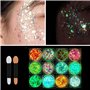 Visage maquillage festival Fluorescent Paillette pou