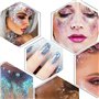 KUIRUNRX® Paillettes Visage Festival, 12 Couleurs Lumineuse Paillettes Gel, Visage maquillage festival Fluorescent Paillette pou