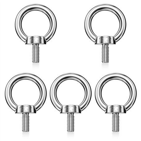 Mesybveo 5 Pièces M8 Boulon à Œil - Anneau de Levage en Acier Inoxydable 304 - Vis à Filetage Mâle