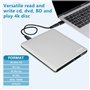 NOLYTH Lecteur Blu Ray USB 3.0 Type-C UHD 4K CD DVD Bluray Graveur 3D BD BDXL Externe pour Ordinateur Portable PC Windows 11/10/