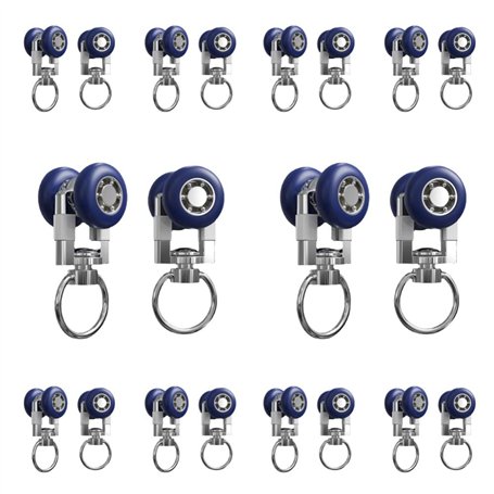 Rouleaux Planeur de Rideau 20 Pièces Crochet Pergola Rail Rouleaux de Rail de Rideau Roue de Poulie en Métal Crochet Rideaux Co