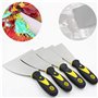 Spatule,4 PCS Grattoir à Papier Peint en Acier Inoxydable Couteaux à Mastic avec Poignée Souple Métal Grattoir à Lame pour Clois