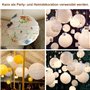 Lot de 6 lanternes en papier blanc de 30 cm - Décoration de fête classique - Style bambou - Lampions côtelés - Abat-jour rond po