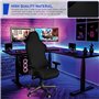 WIYETY Housse de chaise de gaming - Noir - Extensible - Pour ordinateur de jeu - Style racing - Chaise de bureau (noir, avec hou