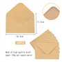 100 Pièces Enveloppe Kraft C6 Enveloppe Marron Petites Enveloppes Gommées Vintage 162 x 114 mm pour Enveloppe Cadeau Invitations