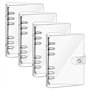 4 Pièces A5 Couverture de Classeur en PVC Souple Transparent Couverture de Protection 6 Anneaux Rechargeable A5 Feuilles Volante