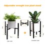 eROOSY Support de plante réglable Support de pot de fleur moderne intérieur extérieur avec largeur réglable pour pot de plante d