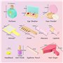 Maquillage Jouet Fille 3-5 Ans - Jeux en Bois Cadeau Fille 3-4 Ans Malette Faux Maquillage avec Palette et Kit Coiffure pour Cad