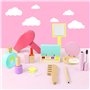 Maquillage Jouet Fille 3-5 Ans - Jeux en Bois Cadeau Fille 3-4 Ans Malette Faux Maquillage avec Palette et Kit Coiffure pour Cad