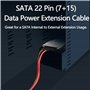 MEIRIYFA Lot de 2 câbles d'extension SATA 22 broches (7 + 15) mâle vers femelle - 50 cm
