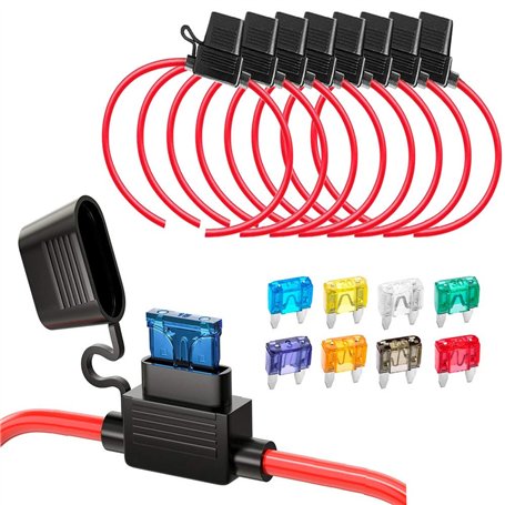 Gebildet 8pcs Etanche Porte-fusibles Petit avec 12AWG Fil
