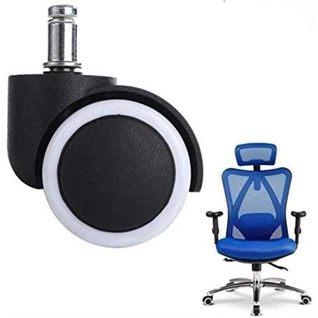 Cisixin 5pcs roulettes Universelles pour Siège de Bureau Sols Durs