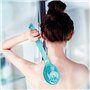 Cisixin Brosse Nettoyante de Bain Douche Arrière exfoliante Corps Brosse avec Long Manche (Bleu)
