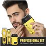 HIENA PRO Tondeuse à cheveux professionnelle pour homme, kit complet de coupe de cheveux, tondeuse à cheveux sans fil avec écran