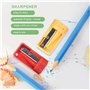 Lot de 4 taille-crayons de charpentier multicolores - Taille-crayons manuels pour crayons de charpentier plats - Outil portable 
