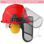 Zeripikfoasp Casque de Sécurité pour Tronçonneuse, Casque de Protection avec Cache-Oreilles de Protection et Visière en Maille,