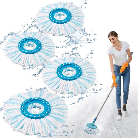 4 Pièces Têtes de Rechange Compatible avec Leifheit Clean Twist Disc Mop