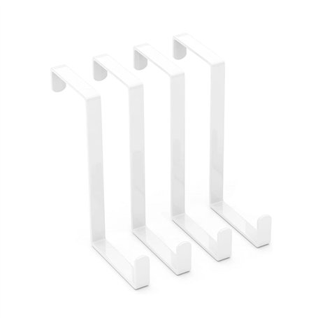DINGFENG Porte Manteau Pour Porte，4 Pièces Blanc Accroche Porte 2-3 Cm(Épaisseur de la porte) X14cm Patere Porte Manteau Mural S