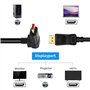 BolAAzuL Cable DisplayPort 1.4 vers DisplayPort Coudé 1.8M Cable DP à Angle Droit 90 Degrés Supporte 8K/60Hz 4K/144Hz Adaptateur