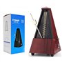 TAMUME Rouge Antique Cru Pyramide Style Renforcé plastique Metronome 40-208 BPM Tempo Minuteur Musique Intégré Avec Bell et Méca