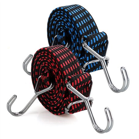 Lot de 2 tendeurs réglables en caoutchouc avec crochets