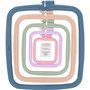 Lot de 5 cercles à broder rectangulaires carrés pour broderie au point de croix - Outil de couture pour artisanat (multicolore)
