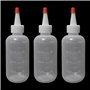 TIMJJG Lot de 3 flacons applicateurs en plastique pointus - Flacons transparents avec bouchon - Pour salon de coiffure - Accesso