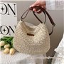 1 Pcs Femme Sac à Bandoulière en Paille Sac de Plage D'été Sac à Bandoulière Mode avec Fermeture Éclair et Sangle Réglable Convi
