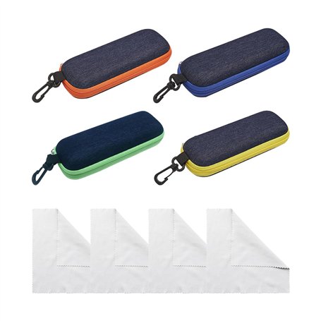 TAFACE 4pcs Étui À Lunettes Avec 4 Chiffons De Nettoyage