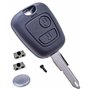 ANGOFIZ Coque Clé Télécommande Compatible avec Peugeot 106 107 206 206CC 206 Break SW 207 306 406 +Lame Vierge NE73 + 2 Boutons