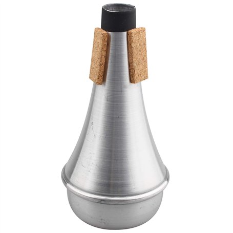 Futheda Sourdine droite en alliage d'aluminium léger pour trompette et cornet en liège Argenté