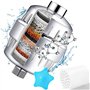 Filtre de douche à 20 étapes avec vitamine C pour eau dure – Filtre adoucisseur d'eau avec cartouche filtrante remplaçable à plu