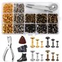 180 Pièces Rivets en Cuir
