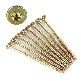 GOYADA Lot de 50 Vis à Bois Torx M6 x 100mm, Tête Fraisée, Vis de Terrasse Extérieures Haut de Gamme, Vis à Bois pour Constructi GOYADA Lot de 50 Vis à Bois Torx M6 x 100mm