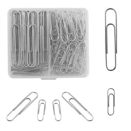 Lot de 110 trombones nickelés de tailles mixtes – 50 mm et 28 mm – Fournitures de bureau (77 pièces de 28 mm