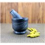 KLÉO 4" de Large Noir en Pierre Naturelle de Mortier et d'un Pilon Ensemble - Mortar Pestle Set