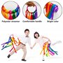 Niuhong 4 Pcs Jouet Ruban Arc-En-Ciel Rubans Danse Multicolores Bande Rythmique Gymnastique Rubans Colorés Tenus Main Bande d'Ex